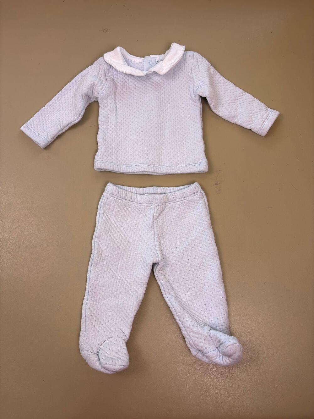 Beaufort Bonnet Company Baby 3-6M Blue Footed 2 Piece Set